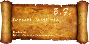 Bozsaki Felícia névjegykártya